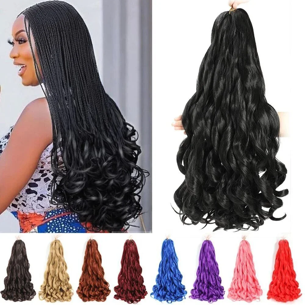 French Curly Braiding Hair 24 Inch 8 Packs - Pre Stretched Bouncy Braiding Hair-